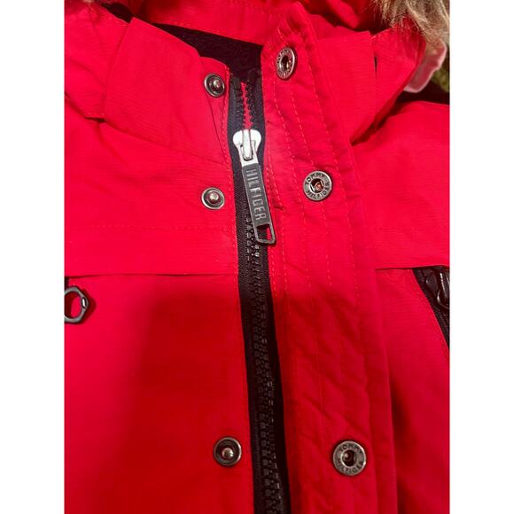 Toddler Tommy Hilfiger Hooded Fur Trim Parka Red 2T - Picture 8 of 8